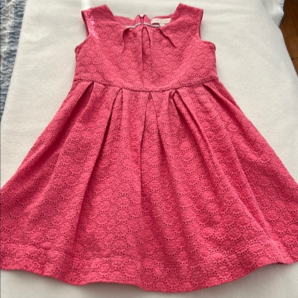 Mini Boden pink dress 5-6 yr old